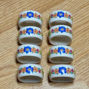Current Inc Porcelain Floral Napkin Rings